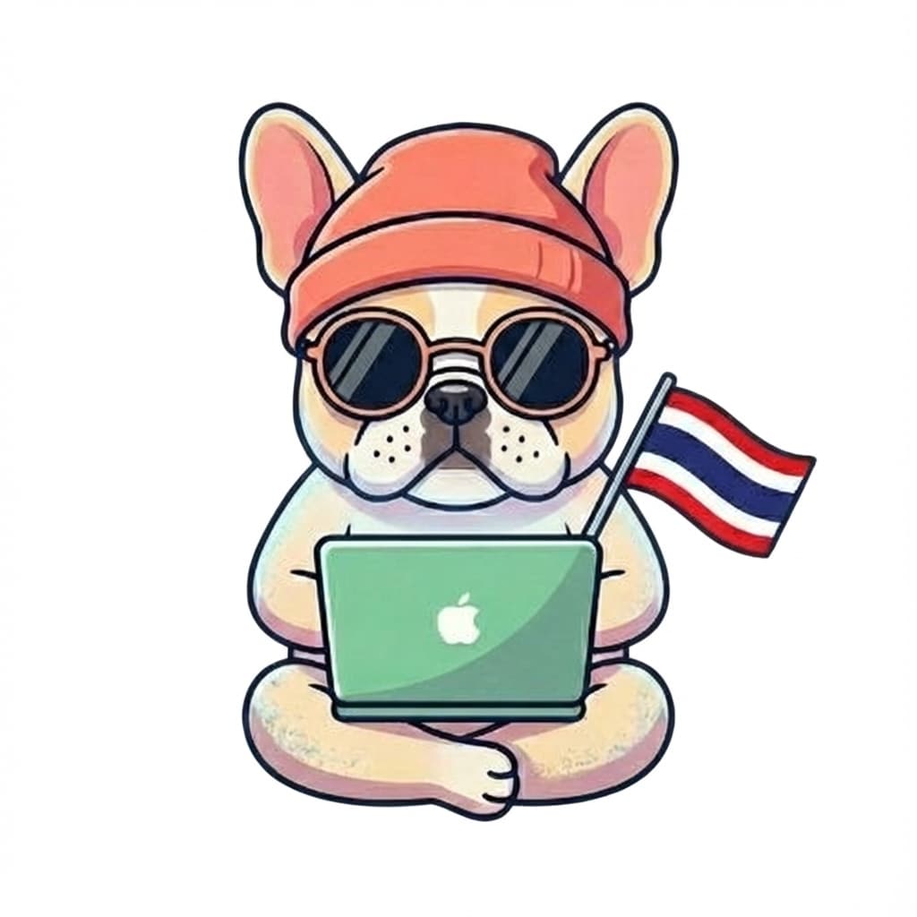 Nomad Dog with Sunglasses and Laptop (White BG)